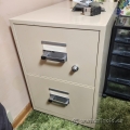 Beige Chubb 2 Drawer Fire Proof Vertical File Cabinet, Locking